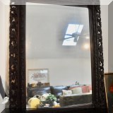 DM04. Carved wood mirror by Turner Mfg. 38”h x 28”w 